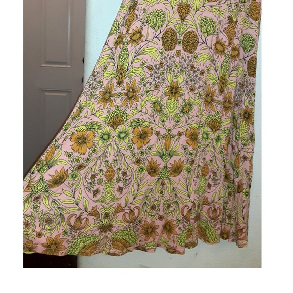 H&M size S/Small sleeveless peach floral print long soft comfortable dress - Picture 2 of 3